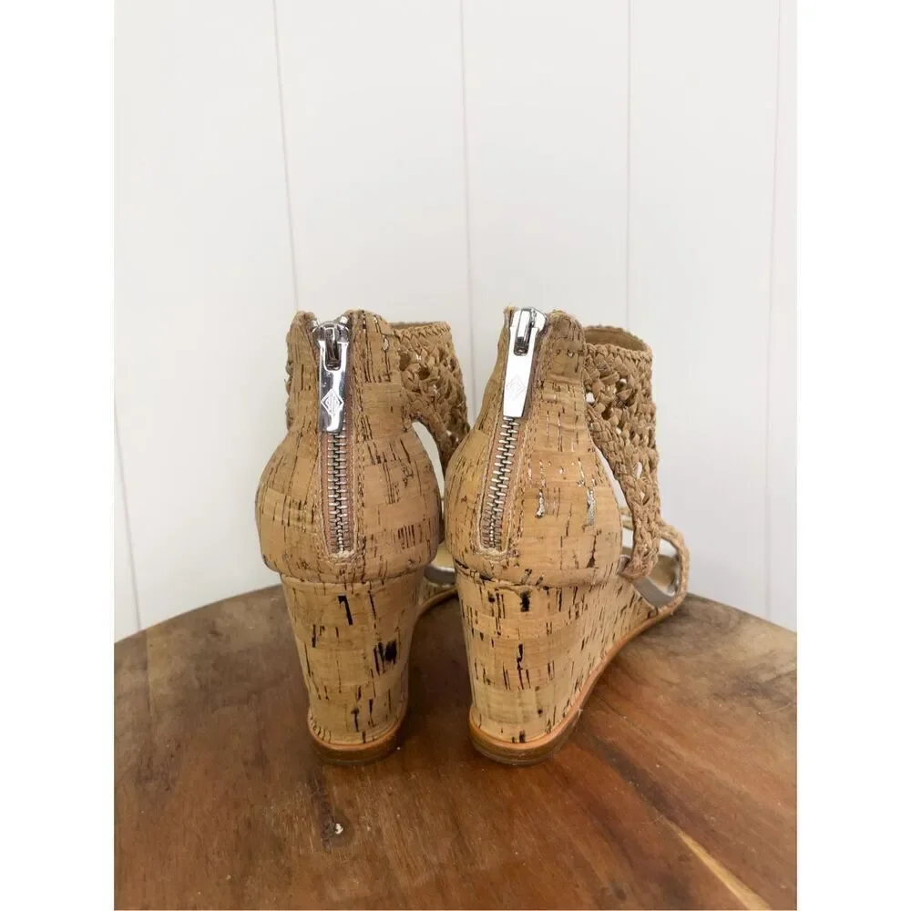 Donald Pliner Lagos Cane Wedge‎ Sandal Size 6.5